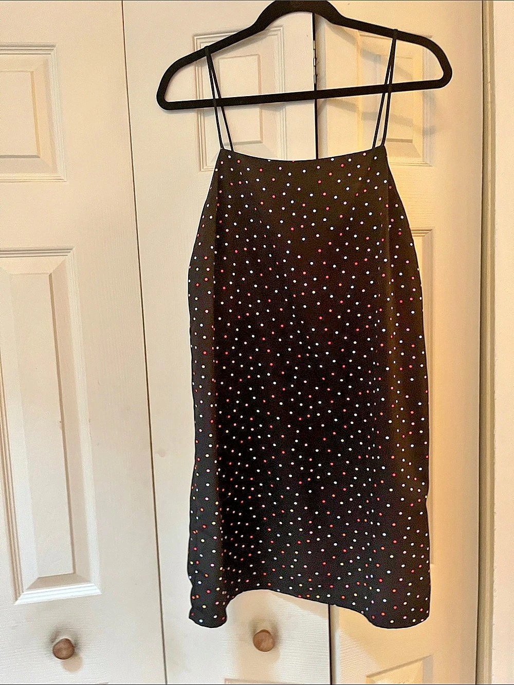 Topshop Polka Dot Midi Dress in Black Size 8 Like New